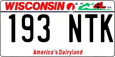 WI license plate 193NTK