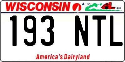 WI license plate 193NTL