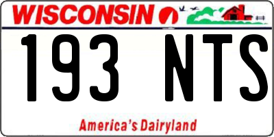 WI license plate 193NTS