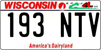 WI license plate 193NTV