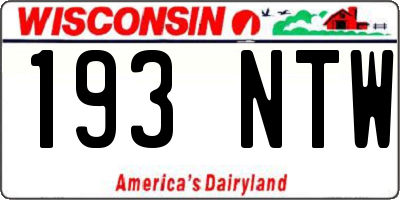 WI license plate 193NTW