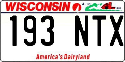 WI license plate 193NTX