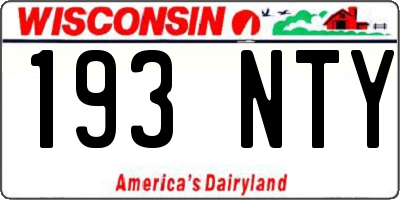 WI license plate 193NTY