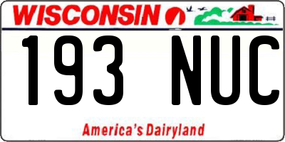 WI license plate 193NUC