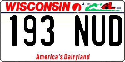WI license plate 193NUD