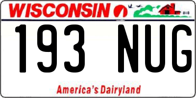 WI license plate 193NUG