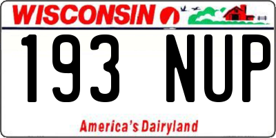 WI license plate 193NUP