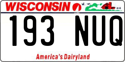 WI license plate 193NUQ