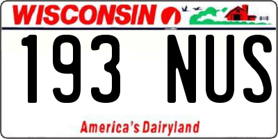 WI license plate 193NUS