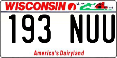 WI license plate 193NUU