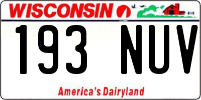 WI license plate 193NUV