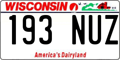 WI license plate 193NUZ