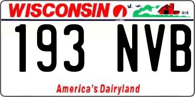 WI license plate 193NVB