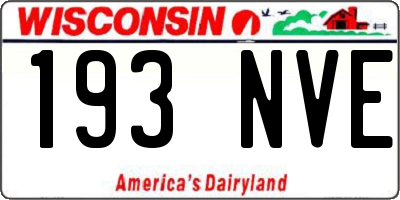 WI license plate 193NVE