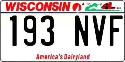 WI license plate 193NVF