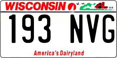 WI license plate 193NVG