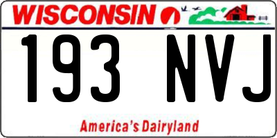 WI license plate 193NVJ
