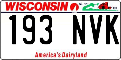 WI license plate 193NVK