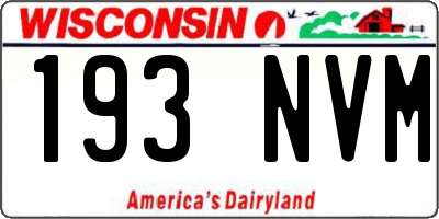 WI license plate 193NVM