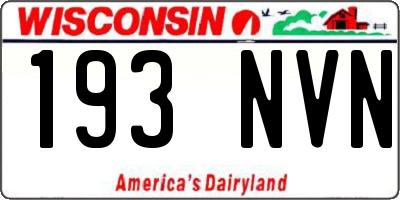 WI license plate 193NVN