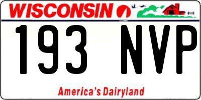 WI license plate 193NVP