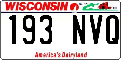 WI license plate 193NVQ