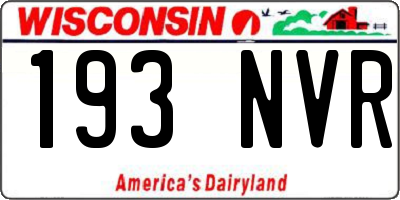 WI license plate 193NVR