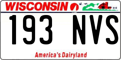 WI license plate 193NVS
