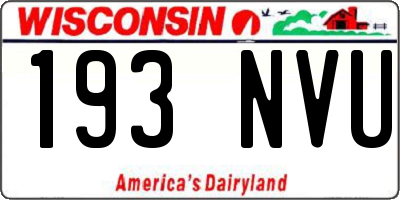 WI license plate 193NVU
