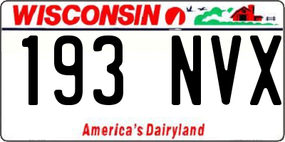 WI license plate 193NVX