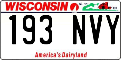 WI license plate 193NVY