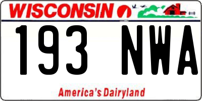 WI license plate 193NWA