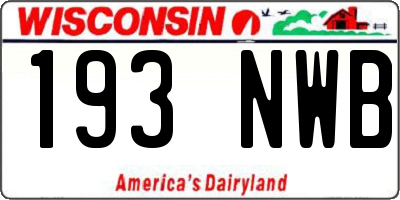 WI license plate 193NWB