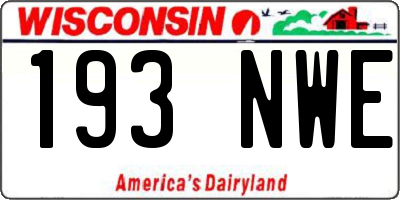 WI license plate 193NWE