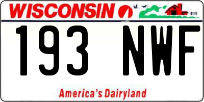 WI license plate 193NWF