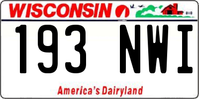 WI license plate 193NWI