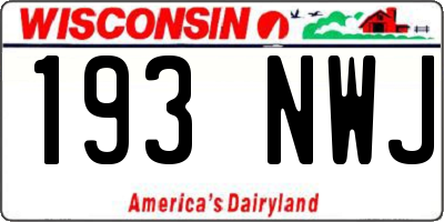 WI license plate 193NWJ