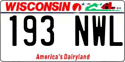 WI license plate 193NWL