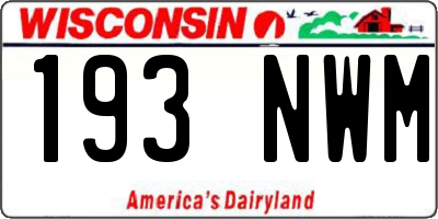 WI license plate 193NWM