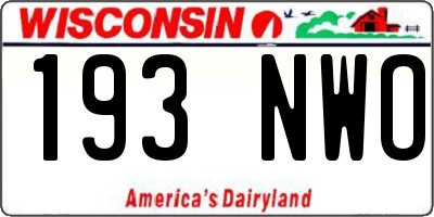 WI license plate 193NWO
