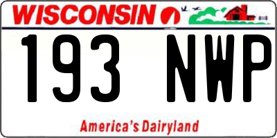 WI license plate 193NWP
