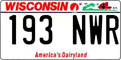 WI license plate 193NWR