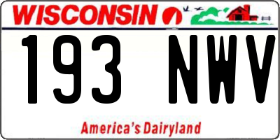 WI license plate 193NWV