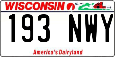 WI license plate 193NWY