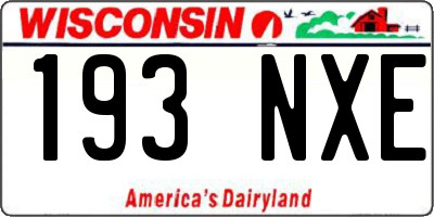 WI license plate 193NXE