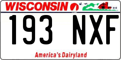 WI license plate 193NXF