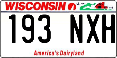 WI license plate 193NXH
