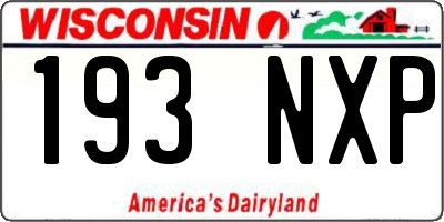 WI license plate 193NXP