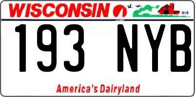 WI license plate 193NYB