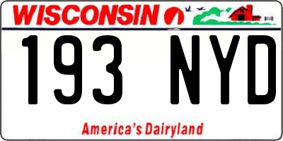 WI license plate 193NYD